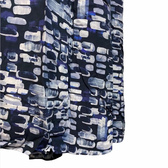 Samantha Leibowitz Blue White Geometric Suspender Skirt Plus Size XXL - Picture 7 of 13